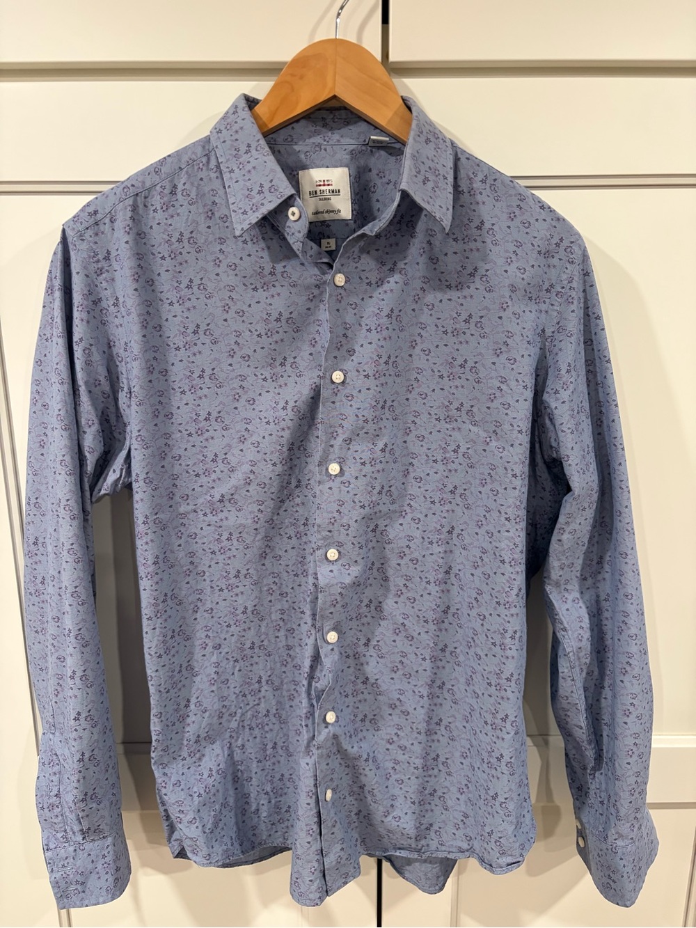 Ben Sherman Light Blue Micro Floral Button-Up Shirt